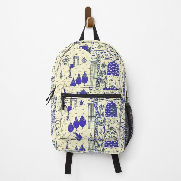 Item preview, Indian miniature inspired in blue  designed and sold by MoisOneOffs.