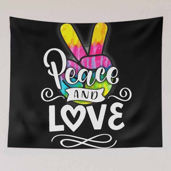 Item preview, t-shirt with vector image and phrase peace and love designed and sold by Fábio  Santos.