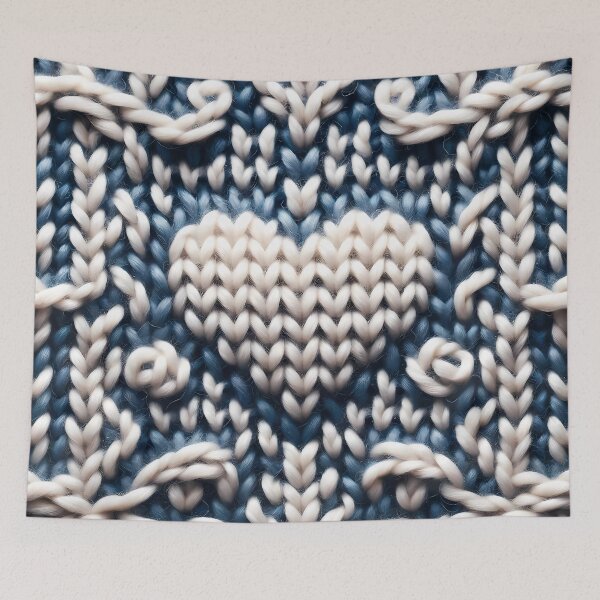 Item preview, Embracing Warmth: Hand-Knitted Heart in Cozy Wool designed and sold by Vitalka-uk.