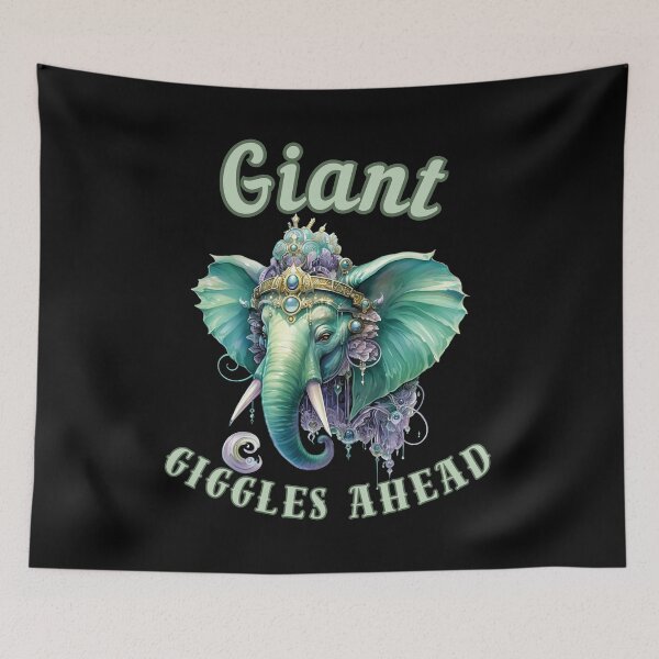 Item preview, Giant Giggles Ahead. elephant face designed and sold by ElephantVibes.