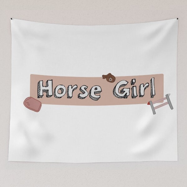Item preview, "Horse Girl" Equestrian Pink Saddle Pad Jump Eventing designed and sold by Abby Art Studio.