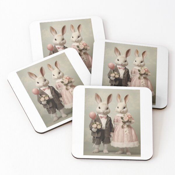 Item preview, Vintage Valentine's Serenade - Classical Rabbit Lovers in a Musical Moment designed and sold by Silver Medal.