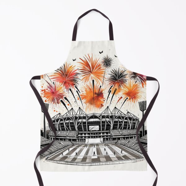 Item preview, Rajiv Gandhi International Cricket Stadium, Hyderabad, Fireworks watercolor designed and sold by ArtfulMiller.