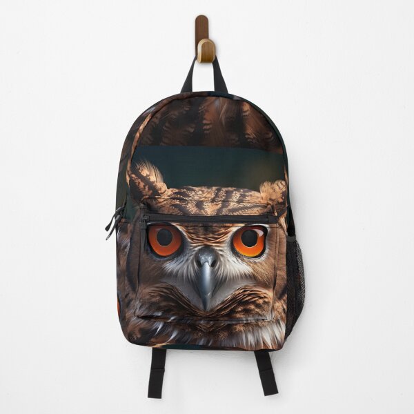 Item preview, stunning owl closeup portrait with red eyes designed and sold by dcrc.