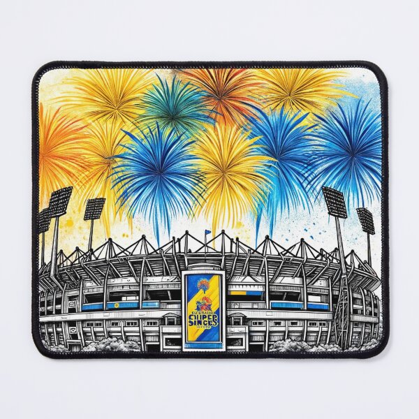 Item preview, M.A. Chidambaram Stadium (Chepauk) Chennai Single Line Watercolor designed and sold by ArtfulMiller.