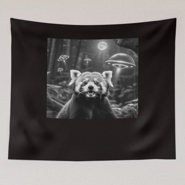 Item preview, Funny Red Panda Selfie with UFOs - PanfurWare LLC designed and sold by PanfurWare-LLC.