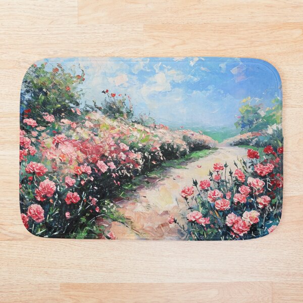 Item preview, Carnation Pathway Under Clear Sky Art Print designed and sold by HAL2501.