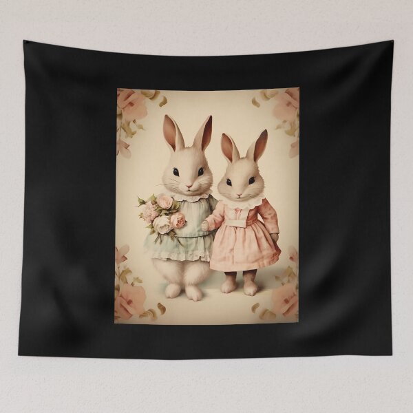 Item preview, Time-Traveling Valentines - Rabbits in a Historical Love Story Illustration designed and sold by Silver Medal.
