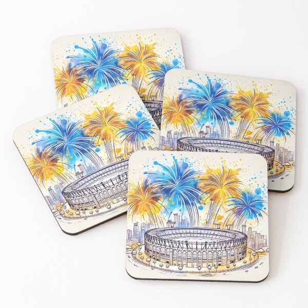 Item preview, Wankhede Stadium, Mumbai Single Line Watercolor designed and sold by ArtfulMiller.