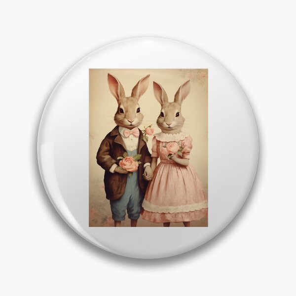 Item preview, Retro Rabbit Rendezvous - A Vintage Valentine's Day Encounter designed and sold by Silver Medal.