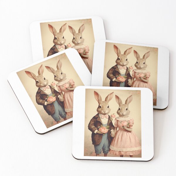 Item preview, Retro Rabbit Rendezvous - A Vintage Valentine's Day Encounter designed and sold by Silver Medal.