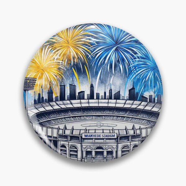 Item preview, Wankhede Stadium, Mumbai Single Line Watercolor designed and sold by ArtfulMiller.