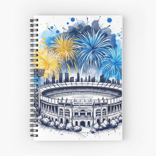 Item preview, Wankhede Stadium, Mumbai Single Line Watercolor designed and sold by ArtfulMiller.