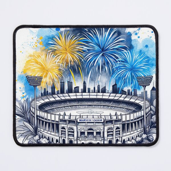 Item preview, Wankhede Stadium, Mumbai Single Line Watercolor designed and sold by ArtfulMiller.