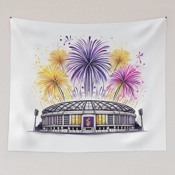 Item preview, Eden Gardens Stadium, Kolkata, Fireworks Watercolor designed and sold by ArtfulMiller.