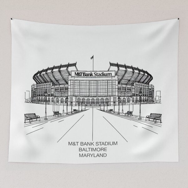 Item preview, M&T Bank Stadium, Single Line Drawing designed and sold by ArtfulMiller.