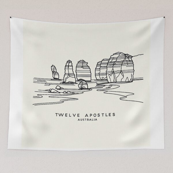 Item preview, The Twelve Apostles, Melbourne, Australia Single Line Drawing designed and sold by ArtfulMiller.
