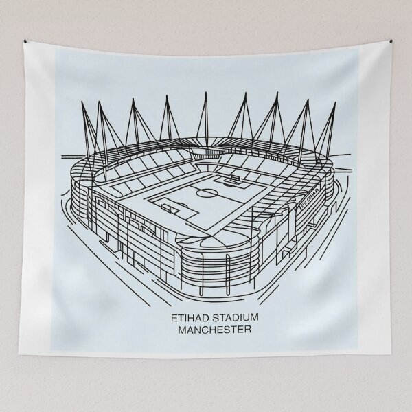 Item preview, The Etihad Stadium Single Line Drawing designed and sold by ArtfulMiller.