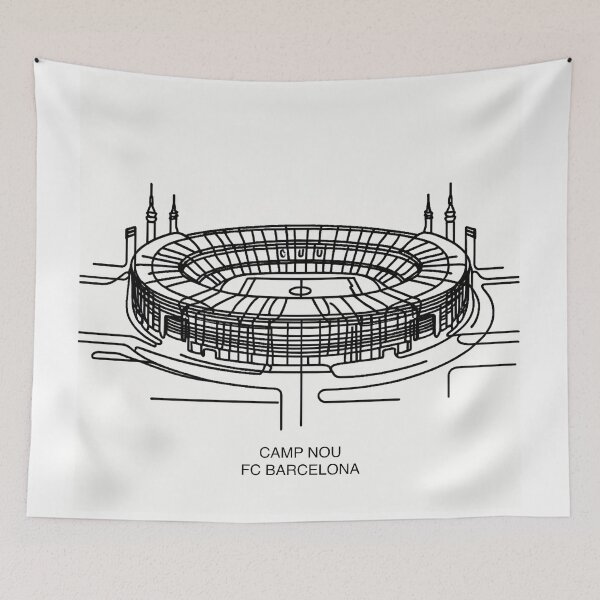 Item preview, Camp Nou Barcelona Single Line Drawing designed and sold by ArtfulMiller.