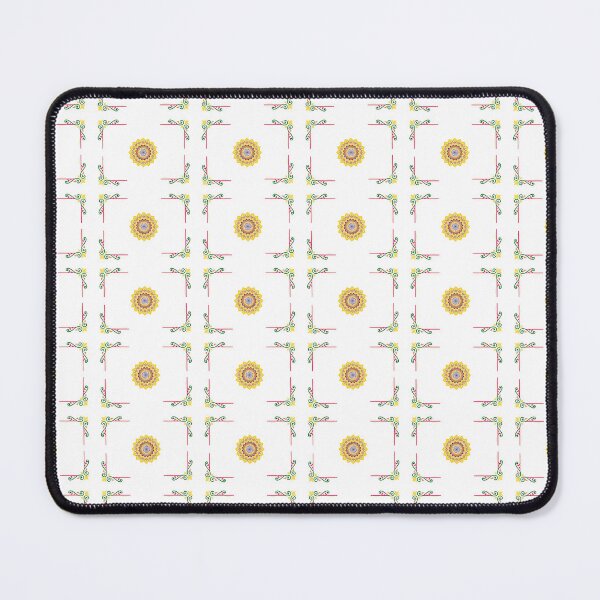 Item preview, White background with Yellow Flower and Beautiful Corners designed and sold by Mamta Thakkar.