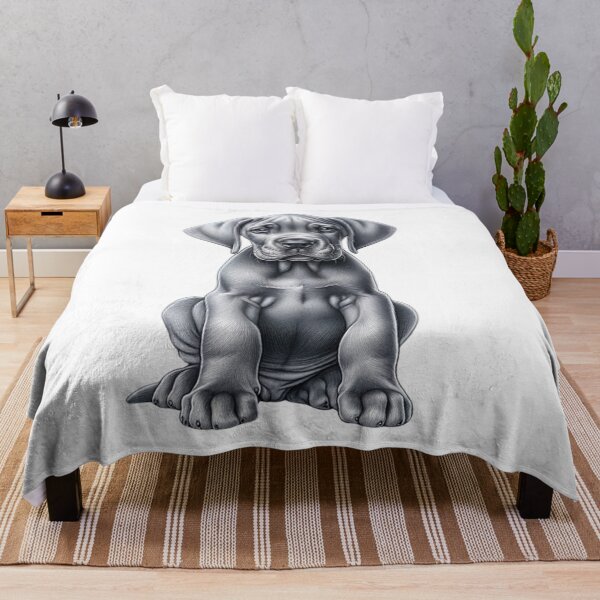 Item preview, Great Dane Puppy Dog Grey / Silver Drawing designed and sold by CharmStudio.
