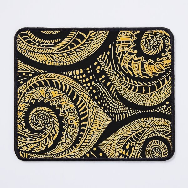 Item preview, Yellow Batik Pattern #2 - Flowing Design on Black designed and sold by HausKatz.