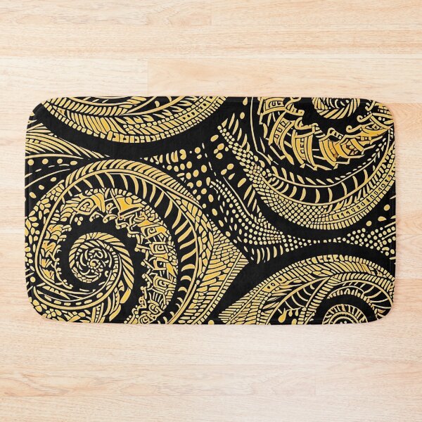 Item preview, Yellow Batik Pattern #2 - Flowing Design on Black designed and sold by HausKatz.
