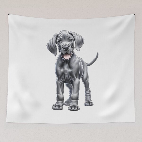 Item preview, Great Dane Dog Grey / Silver Drawing designed and sold by CharmStudio.