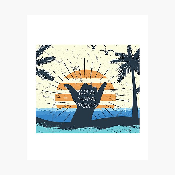 Aperçu de l'œuvre Soleil, palmier, océan, mer - Dood Wave Today créée et vendue par DesignNIO.