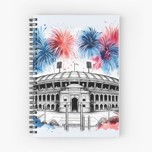 Item preview, Feroz Shah Kotla Ground (Arun Jaitley Stadium), Delhi Single Line Watercolor designed and sold by ArtfulMiller.