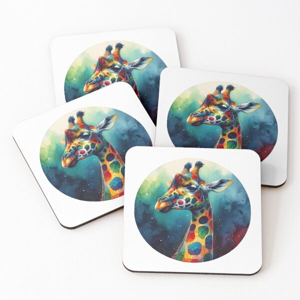 Item preview, Colorful Giraffe Watercolor Portrait designed and sold by CharmStudio.