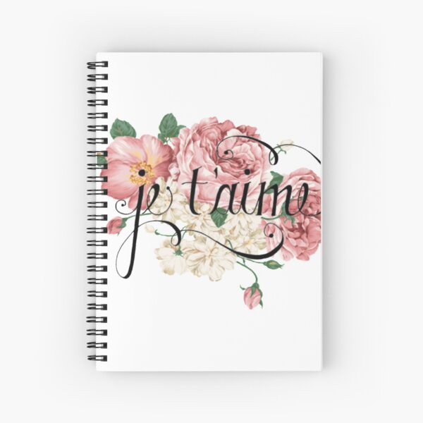Flower French Love Spiral Notebook