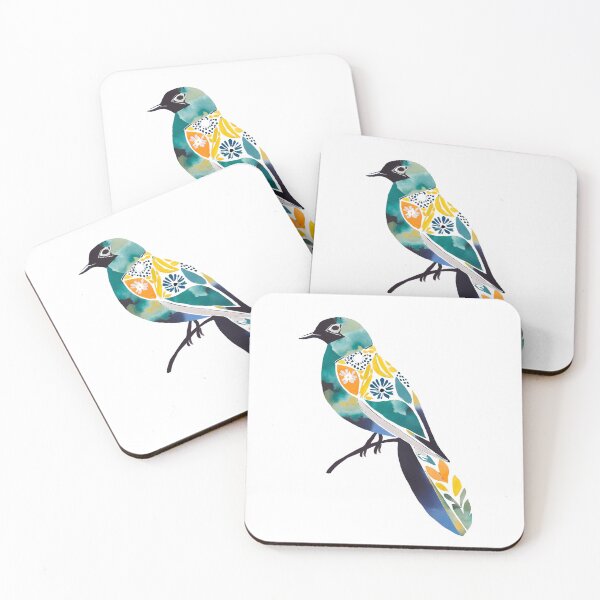 Item preview, Teal floral bird Silhouette designed and sold by Alwayscreateart.