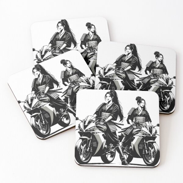 Item preview, Female Samurai Girl Motorbikes Artwork designed and sold by ArtfulMiller.