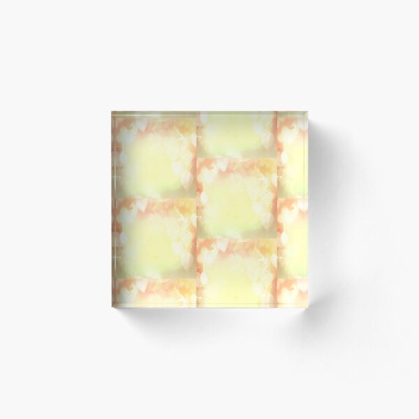 Yellow crusty flames Pattern Acrylic Block