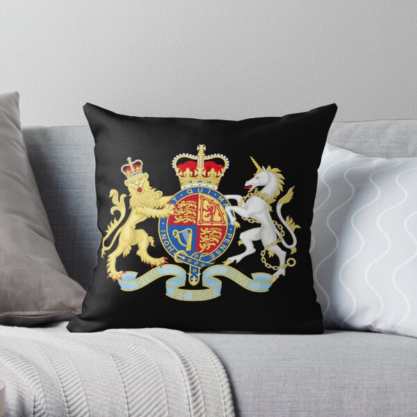 Royal Coat of Arms of the United Kingdom Throw Pillow
