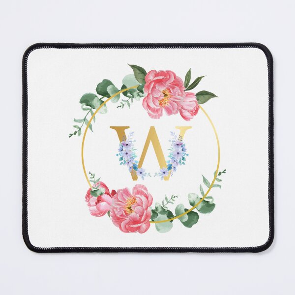 Item preview, Stylish Letter W Monogram Floral designed and sold by ArtCornerStudio.