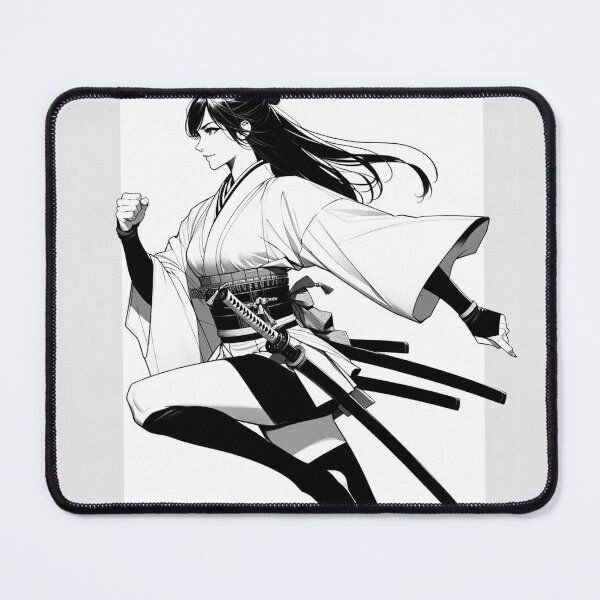 Item preview, Female Samurai Girl Running Artwork designed and sold by ArtfulMiller.