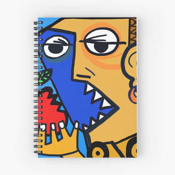 Item preview, apple eater abstract cubism style modern art by kartick dutta  designed and sold by KARTICK DUTTA.