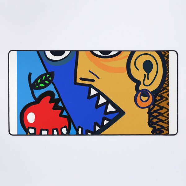 Item preview, apple eater abstract cubism style modern art by kartick dutta  designed and sold by KARTICK DUTTA.