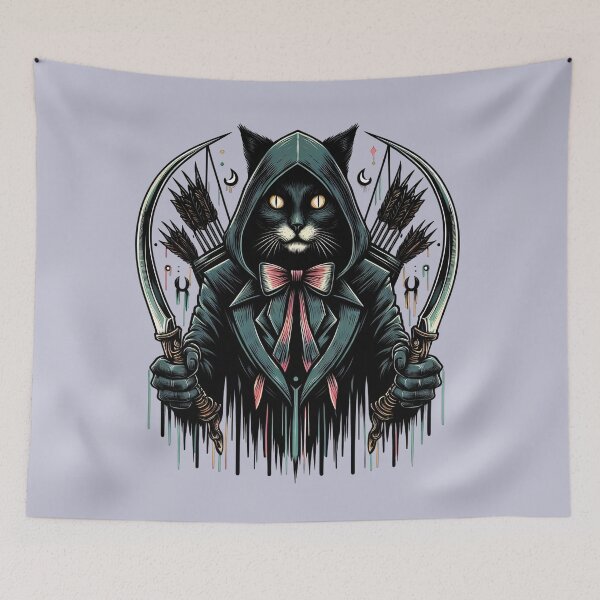 Item preview, Gothic Vintage Cat Assassin designed and sold by ArtadoraDesignz.