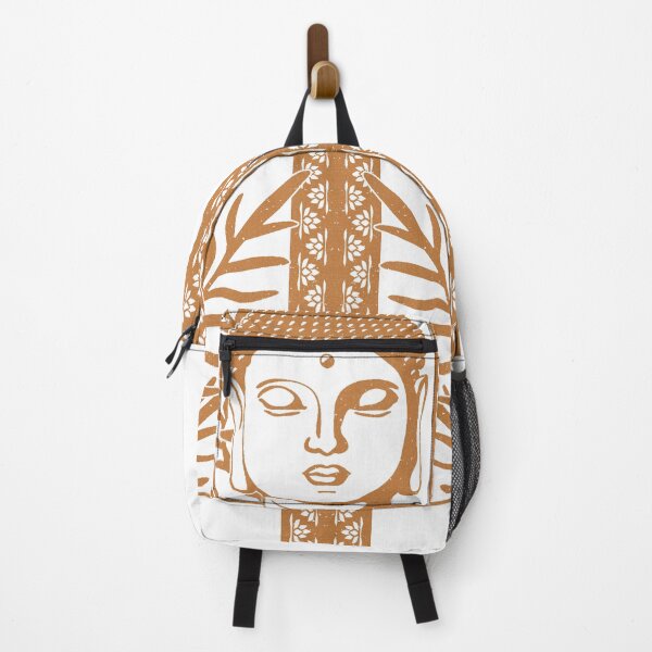 Item preview, Buddha Head Statue with Palm Fronds - Snow + Rust designed and sold by Irene Estelle.