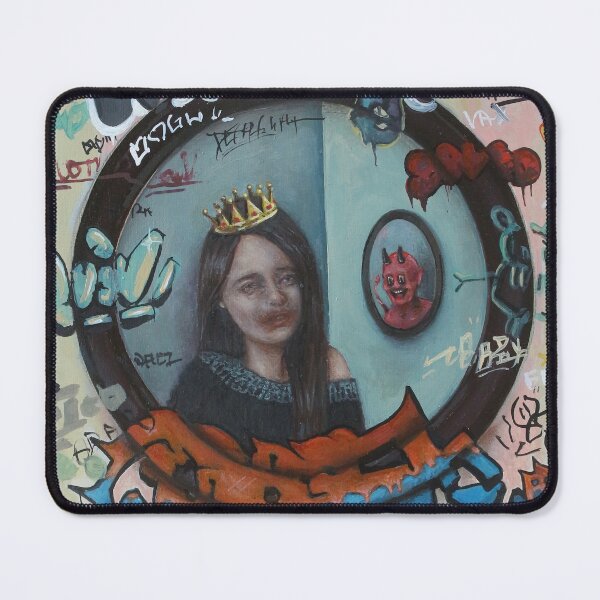 Item preview, Not Alone Graffiti Queen of the apocalypse. street art. Defaced Vandalized painting Red Devil. Nope.  designed and sold by Tyler Tilley.