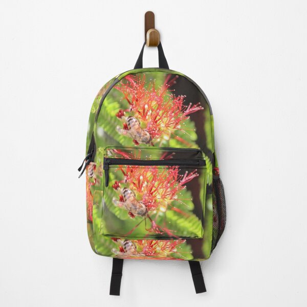 Item preview, Bee on Crimson Bottlebrush designed and sold by irened71.