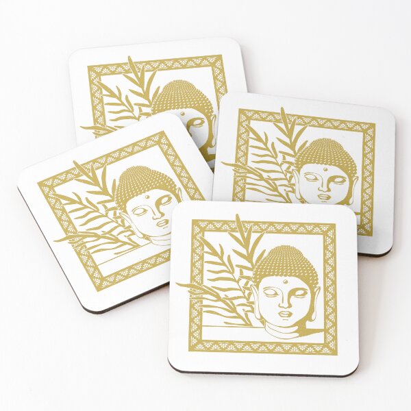 Item preview, Buddha Head Statue with Palm Fronds - Snow + Saffron designed and sold by Irene Estelle.