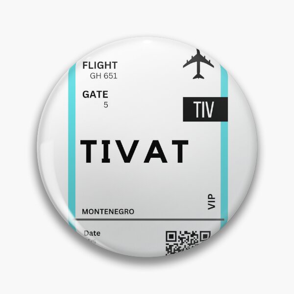 Item preview, Tivat, Montenegro Airplane Boarding Pass designed and sold by RoamInk.