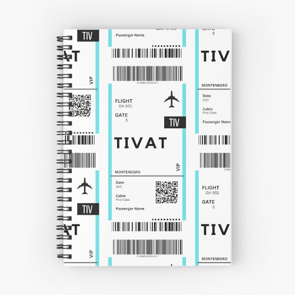 Artikelvorschau, Tivat, Montenegro Flugzeug-Bordkarte entworfen und verkauft von RoamInk.