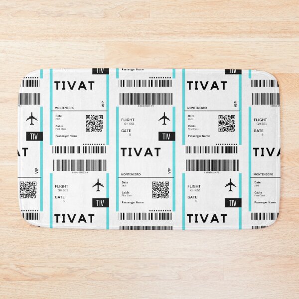 Item preview, Tivat, Montenegro Airplane Boarding Pass designed and sold by RoamInk.