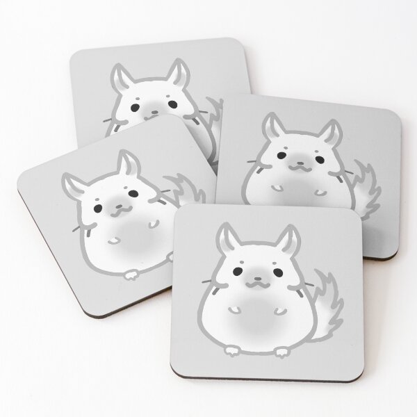 Item preview, White and gray chinchilla (gray background) designed and sold by FlowMinnow.