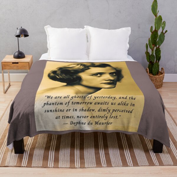 Item preview, Daphne du Maurier portrait and quote: We are all ghosts of yesterday, and the phantom of tomorrow awaits us alike in sunshine or in shadow, designed and sold by artbleed.